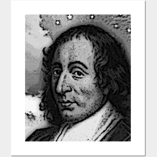 Blaise Pascal Black And White Portrait | Blaise Pascal Artwork Posters and Art